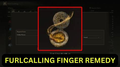 how to craft furlcalling finger remedy.